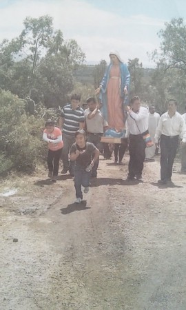 llegada de la virgen a su Capillita